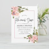 Invitation Aquarelle Blush et Dîner de répétition d'or Rose (Debout devant)