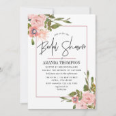 Invitation Aquarelle Blush et Fête des mariées or Rose (Devant)