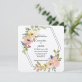 Invitation Aquarelle Blush et Mariage citron (Debout devant)
