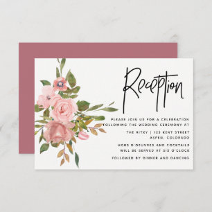 Invitation Aquarelle Blush et Rose Gold Wedding Réception