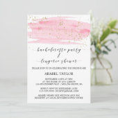 Invitation Aquarelle Blush & Gold Bachelorette et Lingerie (Debout devant)
