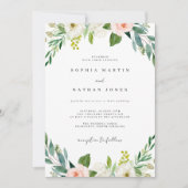 Invitation Aquarelle Blush Green Botanical Mariage (Devant)