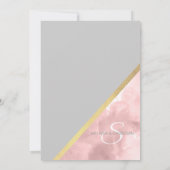 Invitation Aquarelle Blush Pink & Grey Gold Foil Mariage (Dos)
