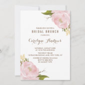 Invitation Aquarelle Blush Pink Peonies Bridal Brunch (Devant)