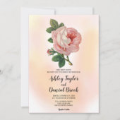 Invitation Aquarelle Blush rose Dusty Rose Floral Mariage (Devant)