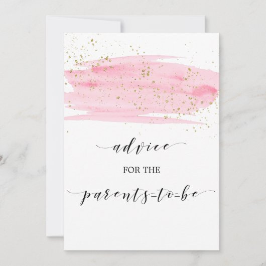 Invitation Aquarelle Blush rose et or panneau de conseil (Devant)