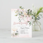 Invitation Aquarelle Blush rose Eucalyptus Brunch Bubbly (Debout devant)