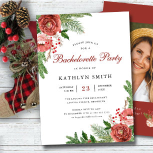 Invitation Aquarelle Blush rose Floral Bachelorette Party