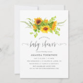 Invitation Aquarelle Bohemian Baby shower de tournesols Boho (Devant)
