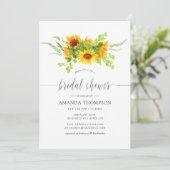 Invitation Aquarelle Bohemian Boho Sunflowers Fête des mariée (Debout devant)