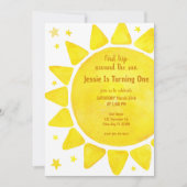 Invitation Aquarelle Boho 1er Anniversaire serviettes - Premi (Devant)