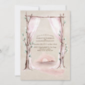 Invitation Aquarelle Boho Arche florale et coucher du soleil (Devant)