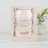 Invitation Aquarelle Boho Arche florale et coucher du soleil (Debout devant)