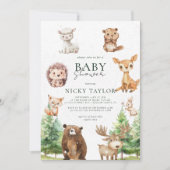 Invitation Aquarelle Boho Baby shower d'hiver de neige (Devant)