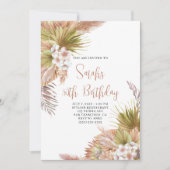 Invitation Aquarelle Boho Beige Floral 50e anniversaire (Devant)