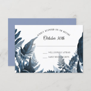 Invitation Aquarelle Boho Bleu Moderne Ferme Folid RSVP