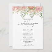 Invitation Aquarelle Boho Blush Roses (Devant)