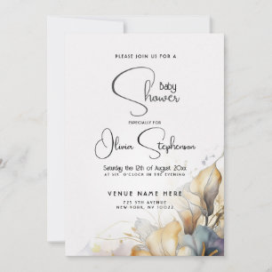 Invitation Aquarelle Boho Calla Lily Baby shower Floral
