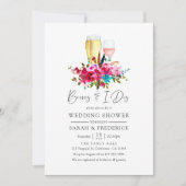 Invitation Aquarelle Boho Chic Fleurs Boissons Avant Les I Do (Devant)