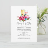 Invitation Aquarelle Boho Chic Fleurs Breuvages Avant Les I D (Debout devant)