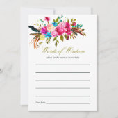 Invitation Aquarelle Boho Chic Floral Baby shower Maman Conse (Devant)