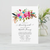 Invitation Aquarelle Boho Chic Floral Baby shower par Mail (Debout devant)