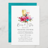 Invitation Aquarelle Boho Chic Floral Boissons Avant Les I Do (Devant / Derrière)