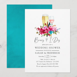 Invitation Aquarelle Boho Chic Floral Boissons Avant Les I Do