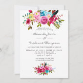 Invitation Aquarelle Boho Chic Floral Dîner de répétition (Devant)