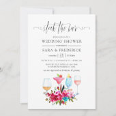 Invitation Aquarelle Boho Chic Floral Stock Bar (Devant)