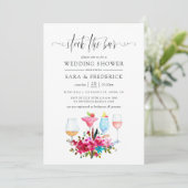 Invitation Aquarelle Boho Chic Floral Stock Bar (Debout devant)