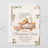Invitation Aquarelle Boho Cottagecore Thankesgiving (Devant)