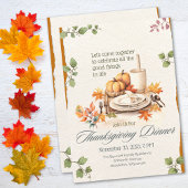 Invitation Aquarelle Boho Cottagecore Thankesgiving