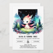 Invitation Aquarelle Boho Dragon Anniversaire (Devant / Derrière)
