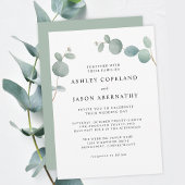 Invitation Aquarelle Boho Eucalyptus Mariage vert