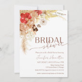 Invitation Aquarelle Boho Floral | Fête des mariées en terre  (Devant)