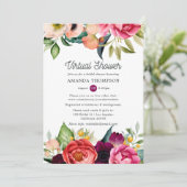 Invitation Aquarelle Boho Floral Fête des mariées virtuelle (Debout devant)