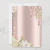 Invitation Aquarelle Boho Floral Rose Gold Sweet 16 (Dos)