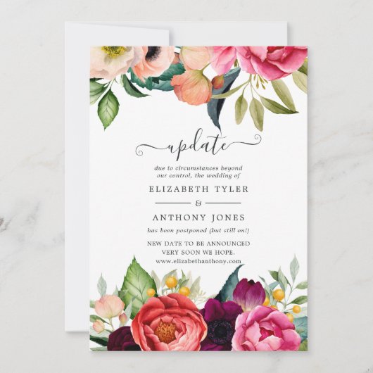 Invitation Aquarelle Boho Floral Spring Wedding Update (Devant)