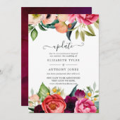Invitation Aquarelle Boho Floral Spring Wedding Update (Devant / Derrière)