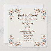 Invitation Aquarelle Boho Highland Vache avec fleurs nuptiale (Dos)