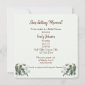 Invitation Aquarelle Boho Highland Vache avec tête nuptiale (Dos)