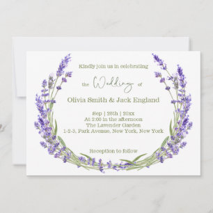 Invitation Aquarelle Boho Lavender Mariage