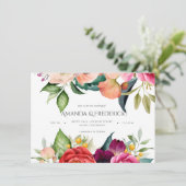 Invitation Aquarelle Boho Mariage Floral (Debout devant)