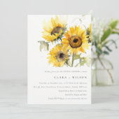 Invitation Aquarelle Boho minimale Couple de tournesol Couple (Debout devant)
