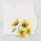 Invitation Aquarelle Boho minimale Tournesol Mariage rustique (Dos)