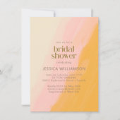 Invitation Aquarelle Boho moderne Fête des mariées rose jaune (Devant)