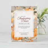 Invitation Aquarelle Boho moderne Orange Citrouille Thanksgiv (Debout devant)