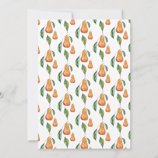 Invitation Aquarelle Boho Pear Peinte à la main (Dos)