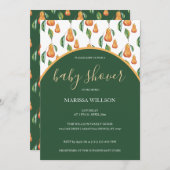 Invitation Aquarelle Boho Pear Peinte à la main (Devant / Derrière)